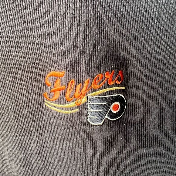 Y2K Philadelphia Flyers Ribbed V Neck Short Sleeve Shirt size Large - Picture 5 of 7